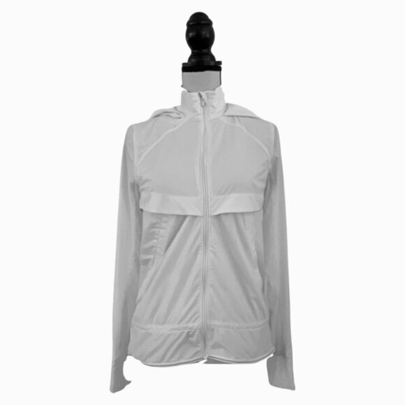 Lululemon White Windraker Hooded Jacket Size 4 /05 - Picture 1 of 5